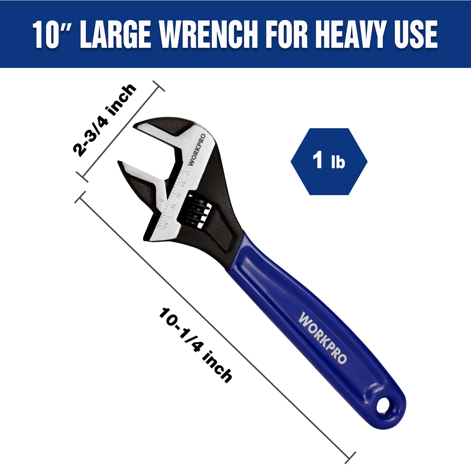 WORKPRO Heat-treated, drop-forged body withstands heavy jobs