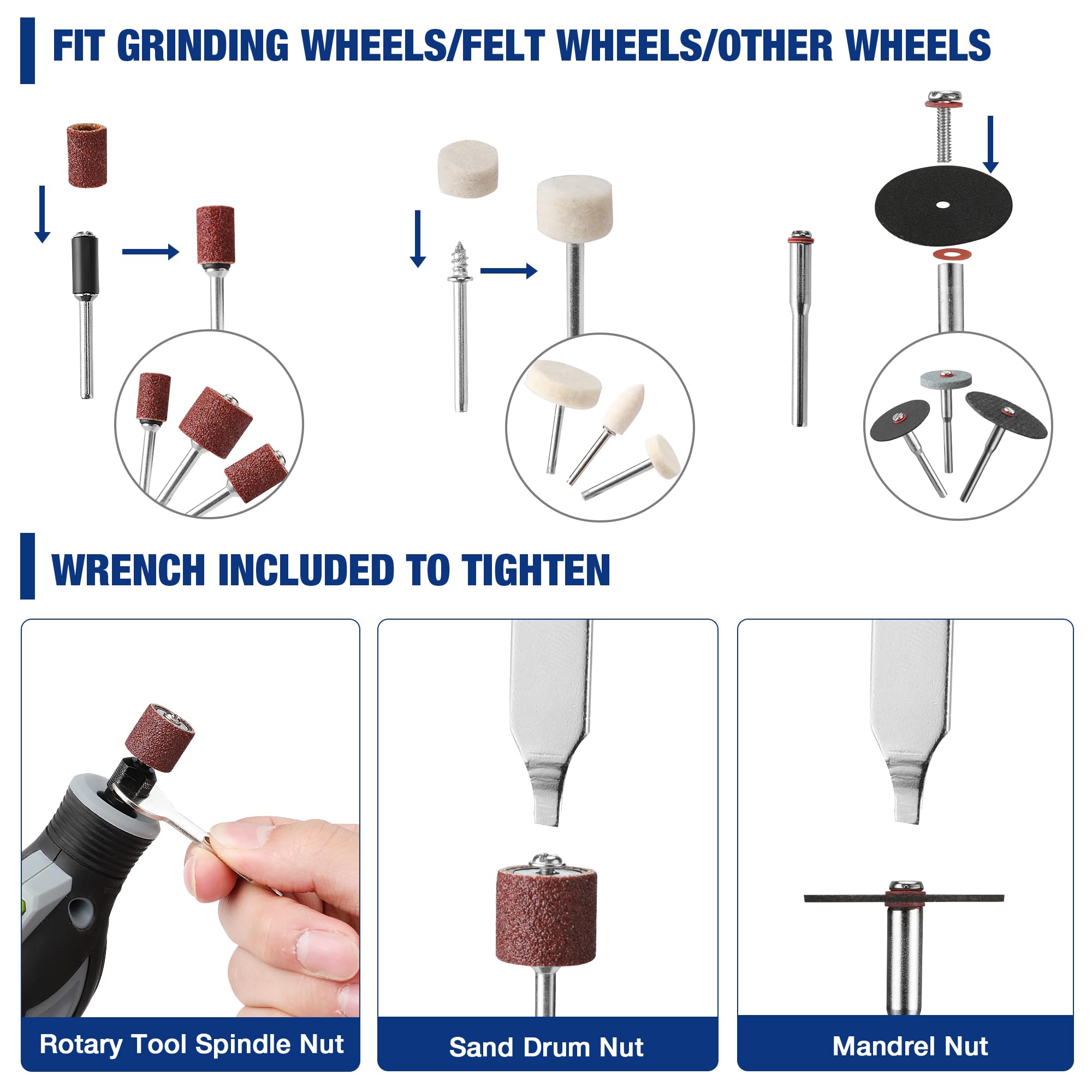 WORKPRO 36pcs heavy-duty cut-off wheels for tough materials and metalwork.