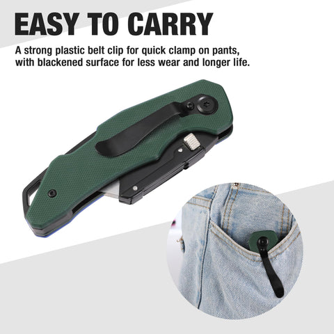WorkPro heavy-duty box cutter packaging highlights rugged build