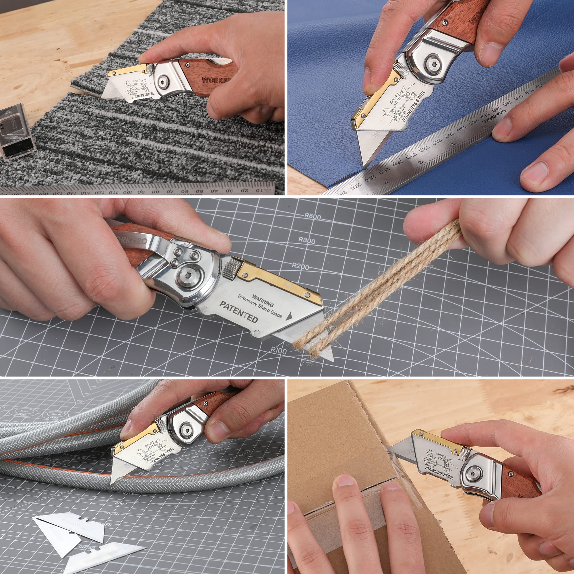 WORKPRO heavy-duty cutter handles paper, carpet, plastic, and more.