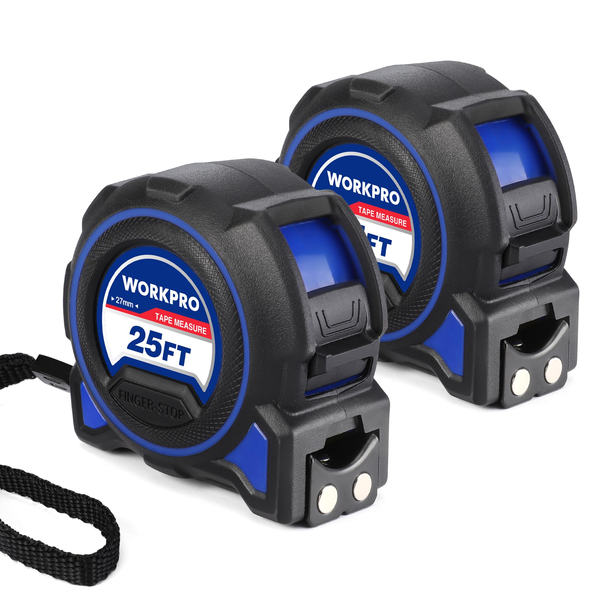 WORKPRO heavy-duty tape measure on rugged casing ready for tough jobs