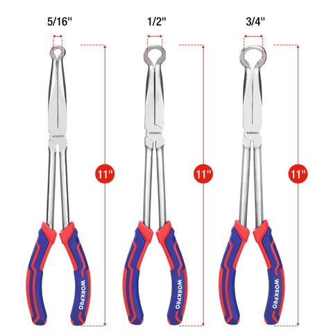 WORKPRO 11-inch long reach design aids access to hard-to-reach spots