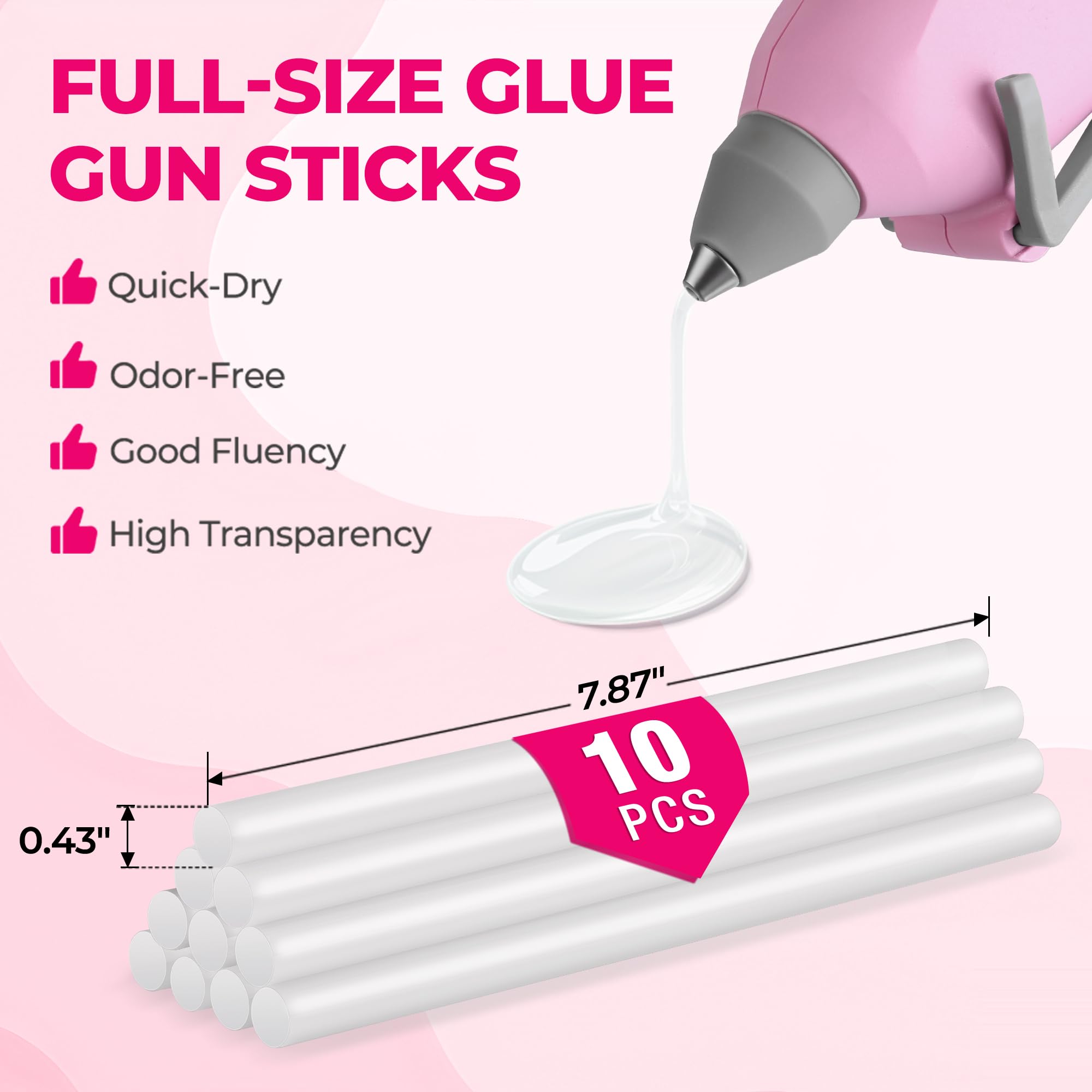 WORKPRO Glue Sticks 10-Pack provide clean, transparent bonds for crafts