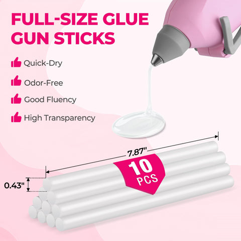 WORKPRO Glue Sticks 10-Pack provide clean, transparent bonds for crafts