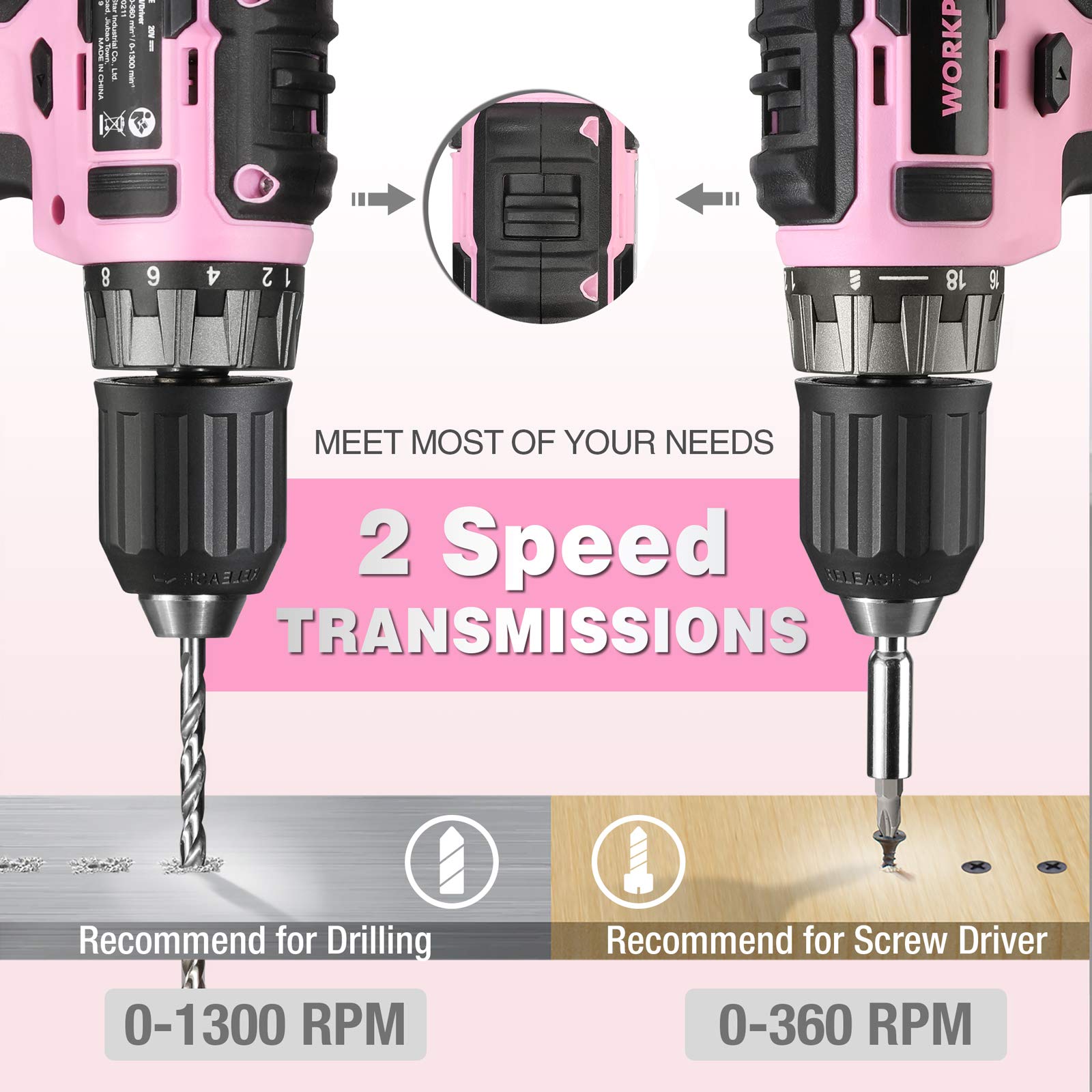 WorkPRO HSS drill bits set for versatile drilling tasks.