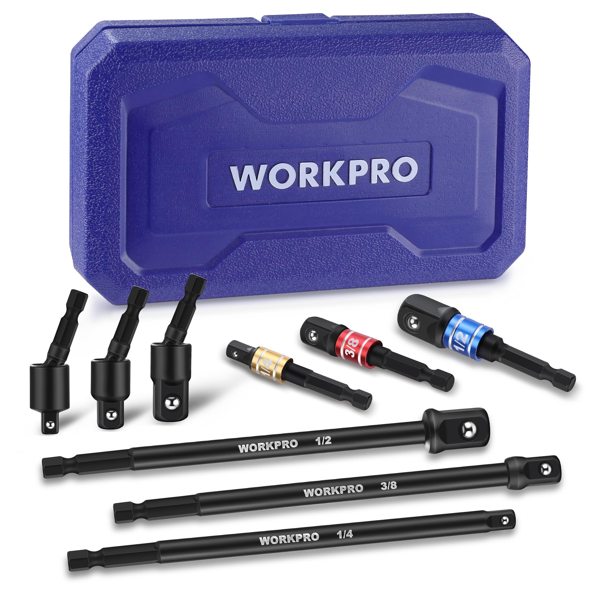 WorkPRO basic 1/4-drive adapter for fast, secure bit changes.