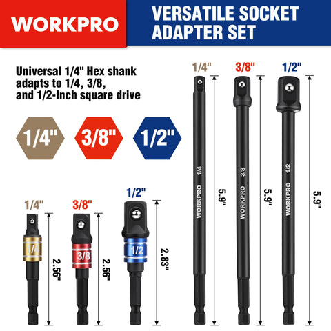 WorkPRO basic 3/8-drive adapter versatile for many tasks.