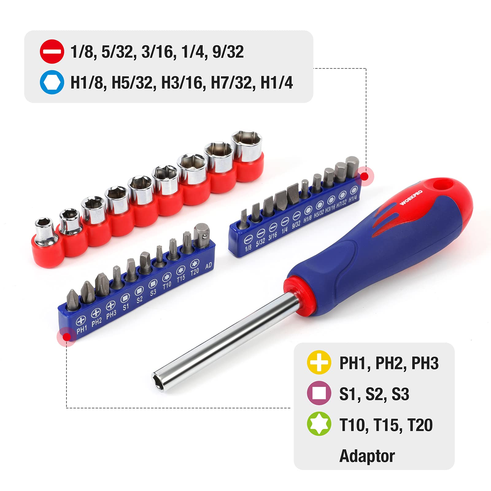 WORKPRO interior tool straps keep pliers and screwdrivers organized
