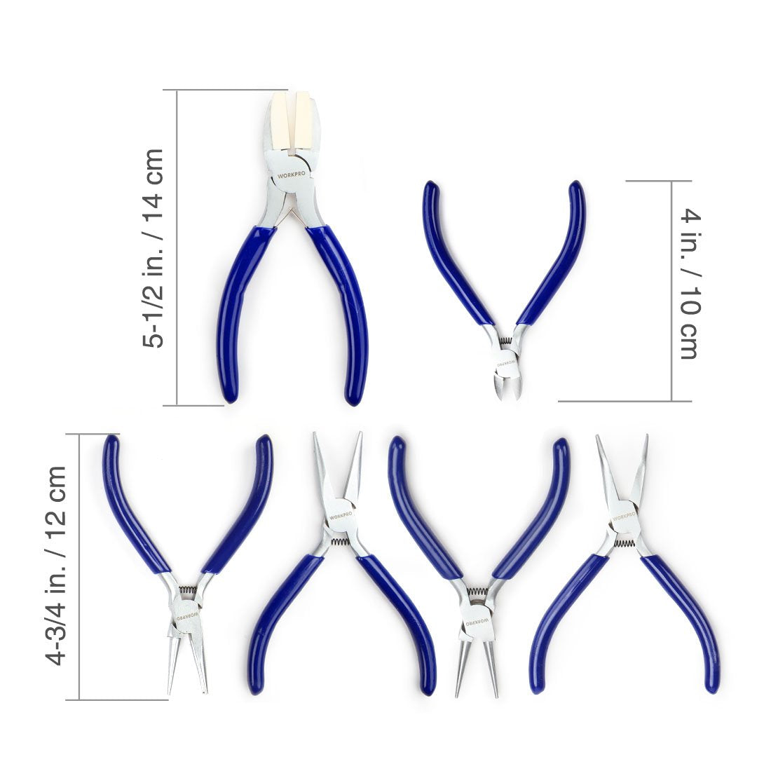 WORKPRO nylon jaw pliers close-up prevents wire marks during assembly.