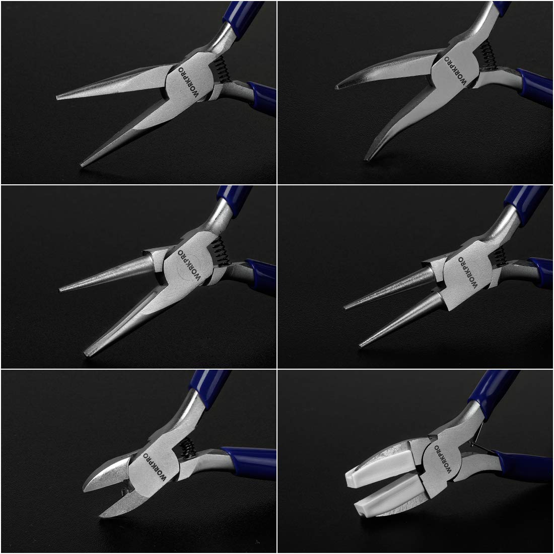 WORKPRO round nose pliers ideal for loops and curves in projects.