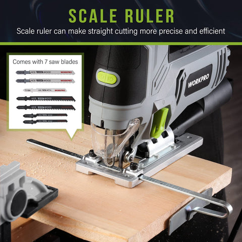 WORKPRO jigsaw 7 blades kit covers metal, wood, plastic projects