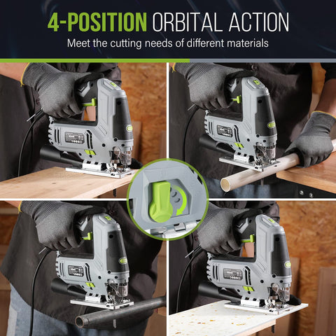 WORKPRO jigsaw edge guide supports straight, accurate cuts