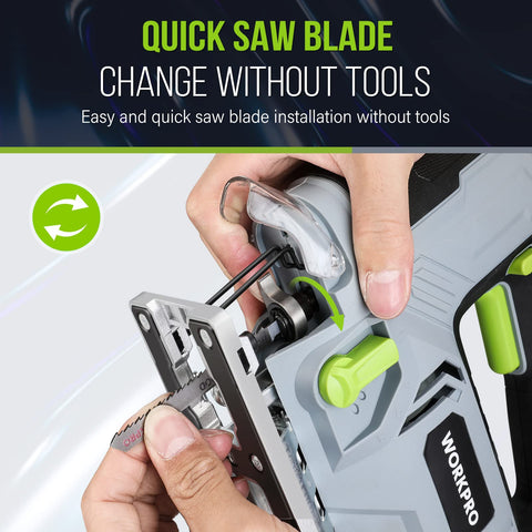 WORKPRO jigsaw orbital settings adjust aggressiveness for different materials