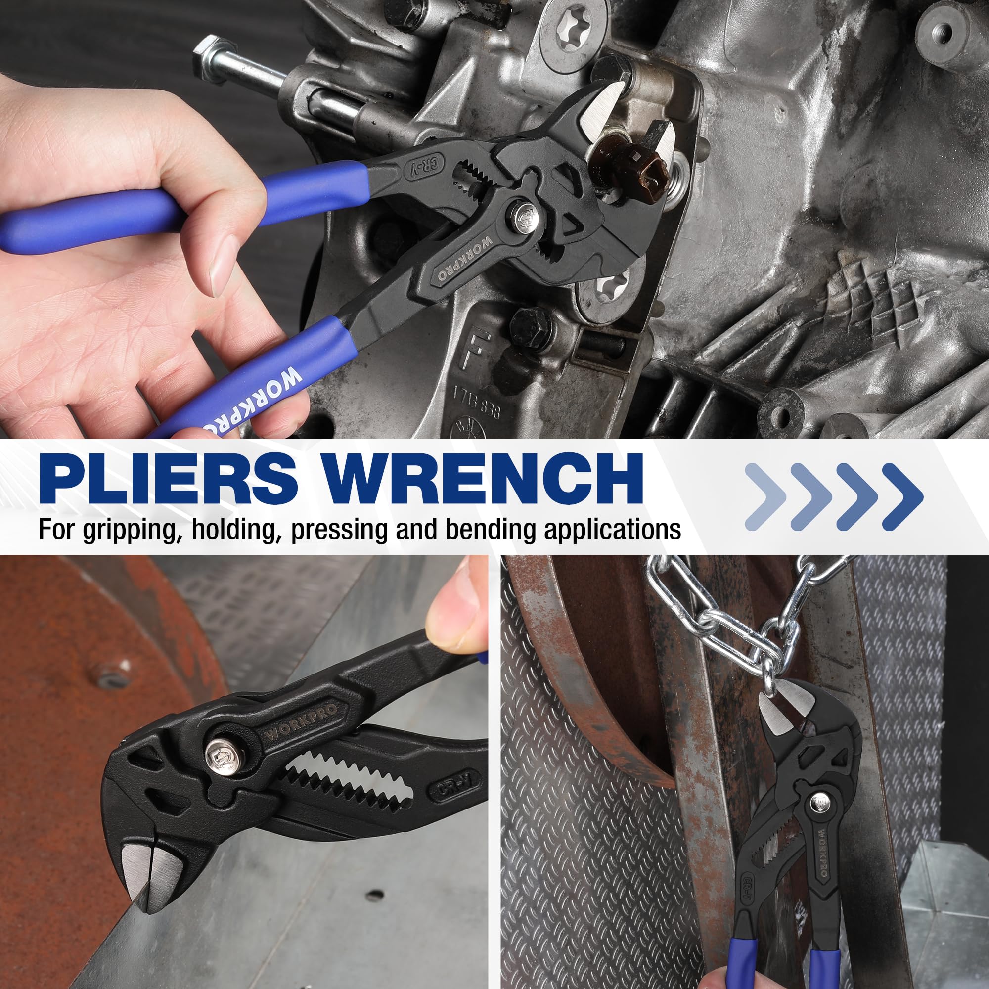 WORKPRO labor-saving handle design reduces hand fatigue during use