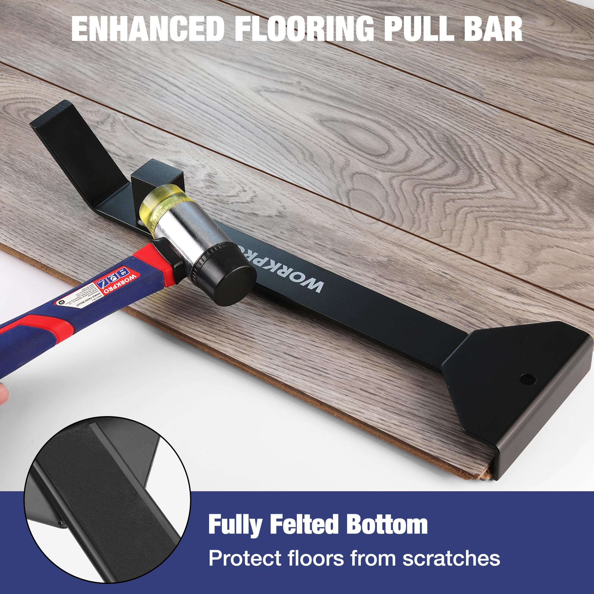 WORKPRO laminate installation kit laid out with essential tools.