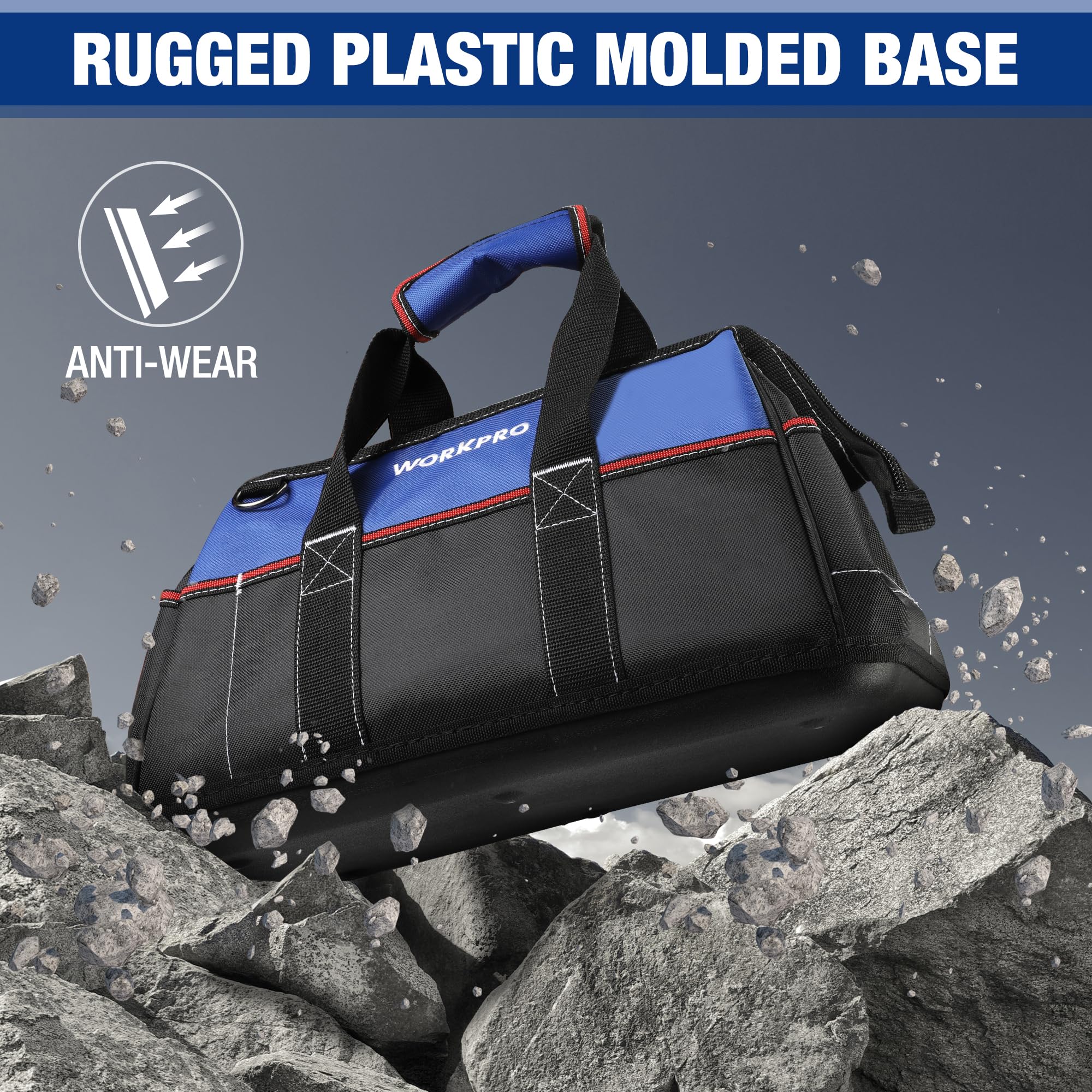 Large interior capacity fits a wide range of tools and accessories.