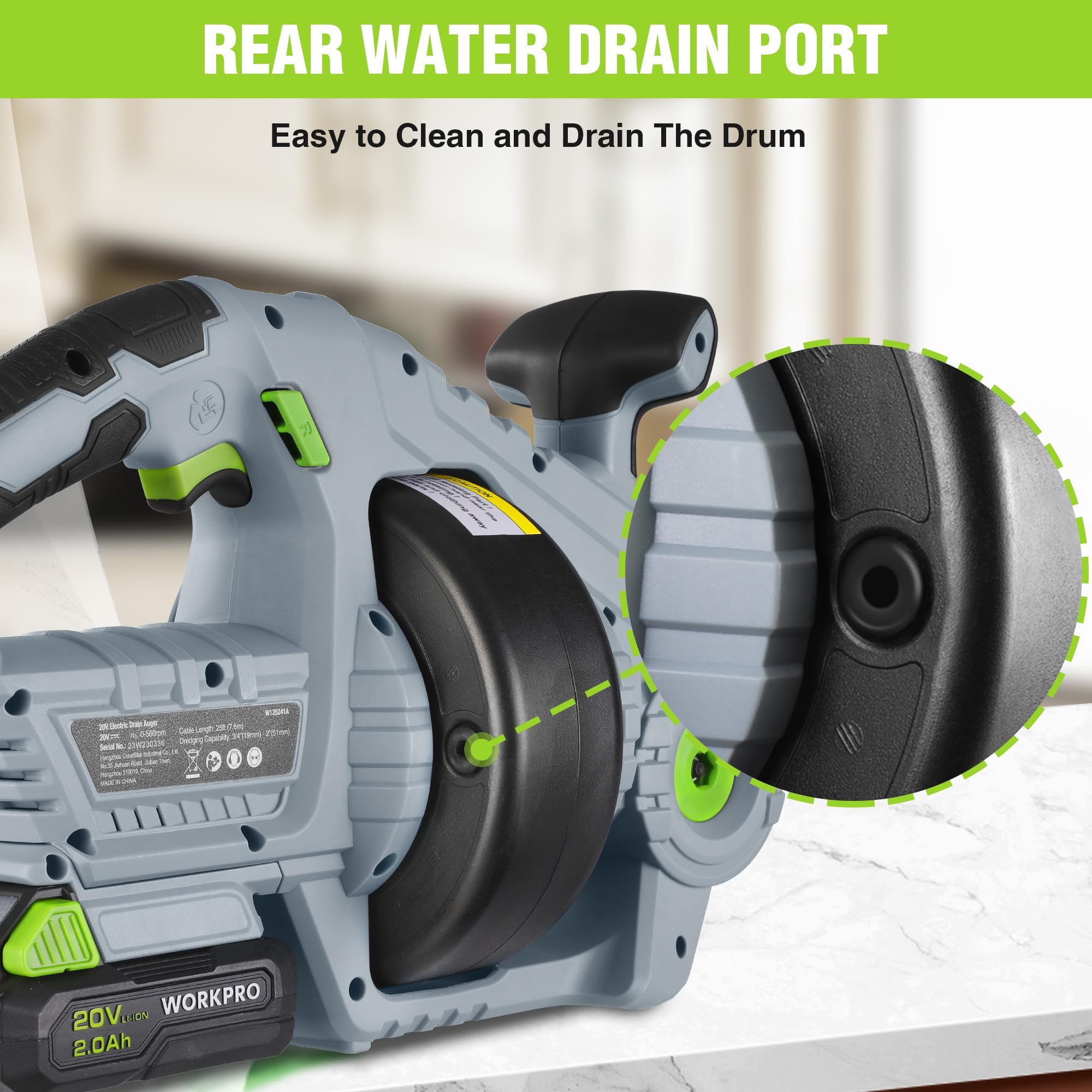 WORKPRO fast charger and 2.0Ah battery keep downtime short.