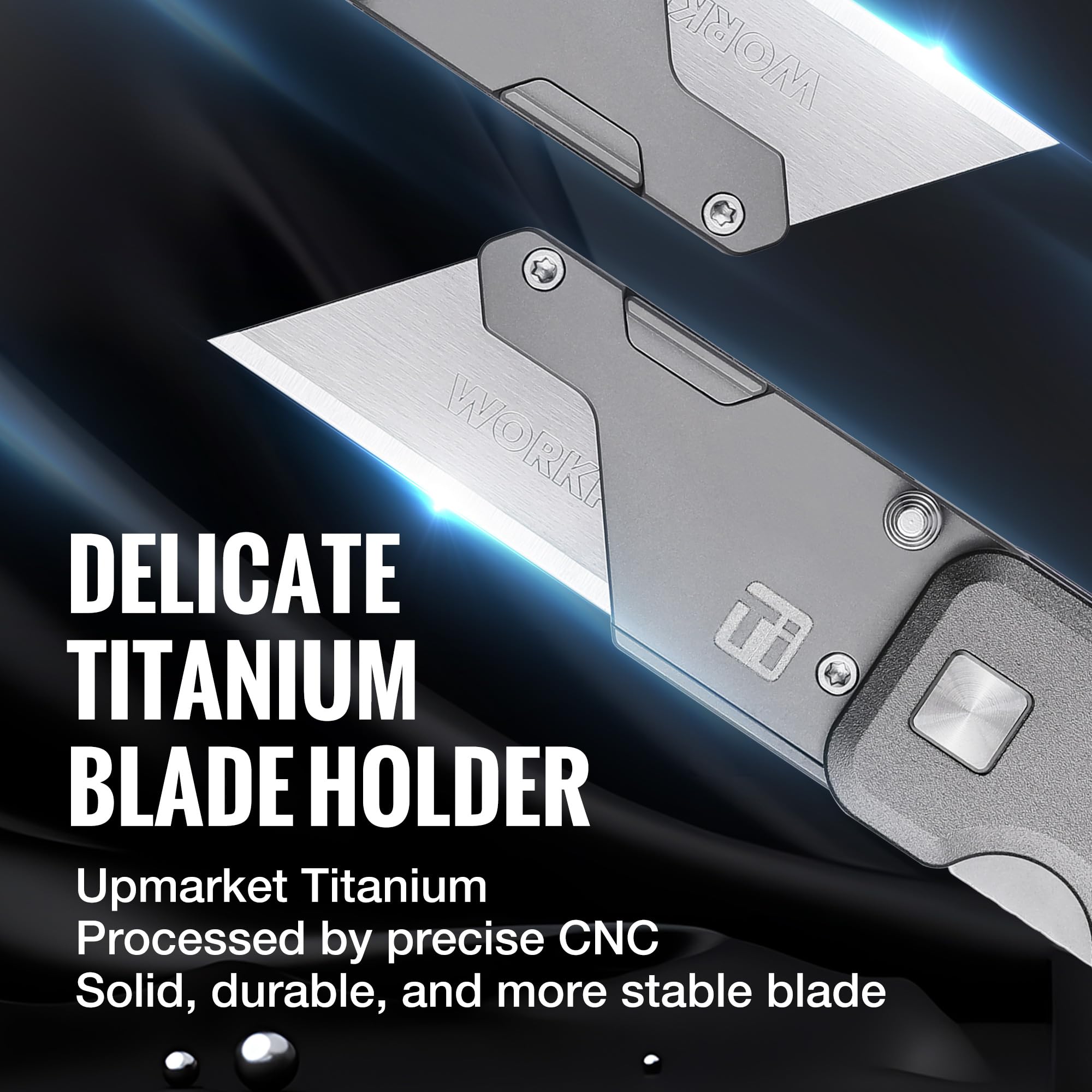 WORKPRO lightweight aluminium handle folding cutter designed for portability.