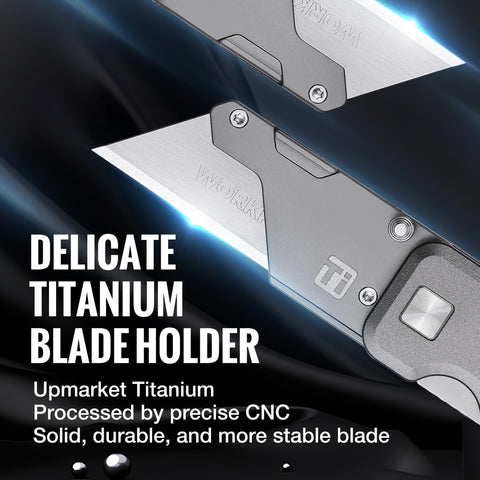 WORKPRO lightweight aluminium handle folding cutter designed for portability.
