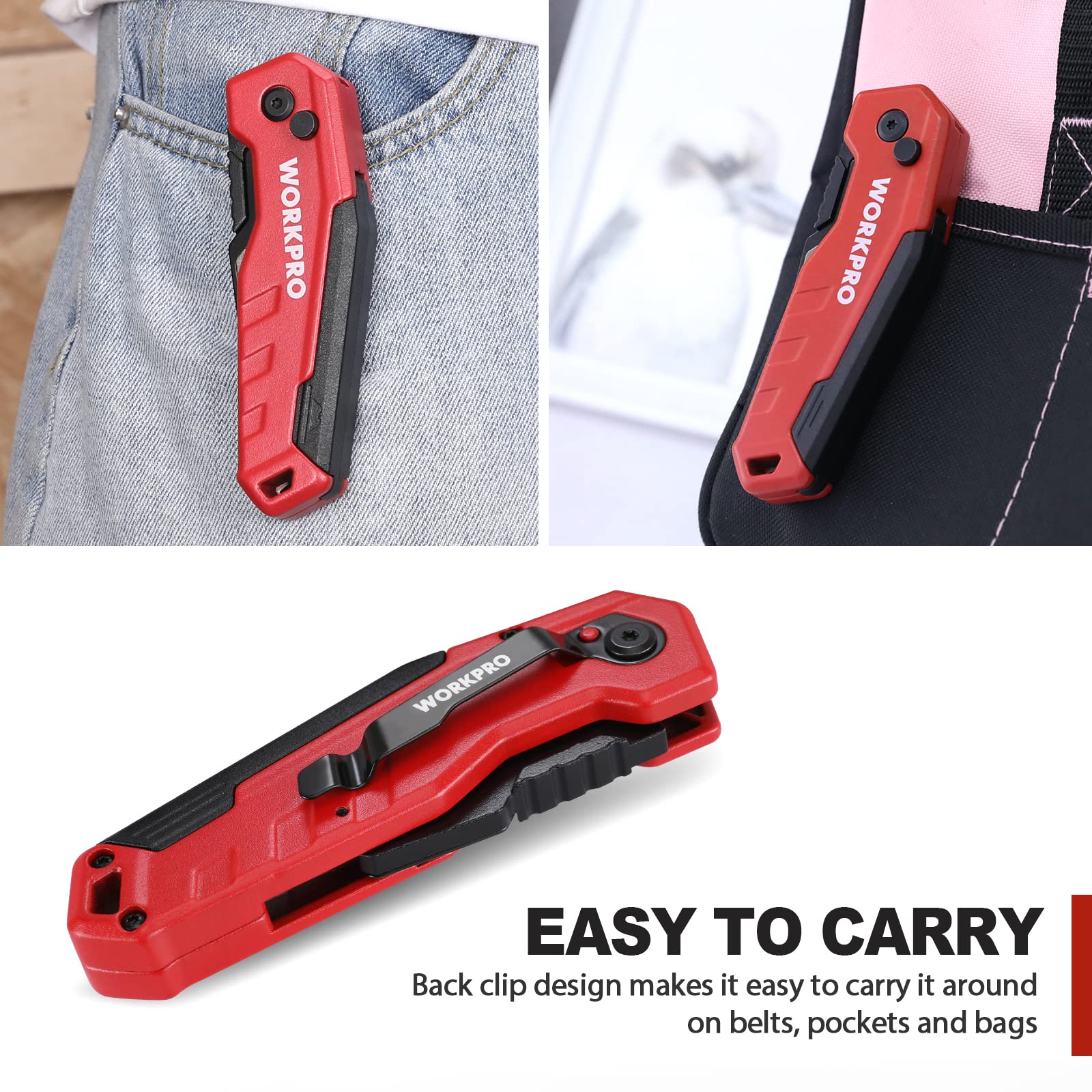 WORKPRO lightweight design is easy to carry in a pocket