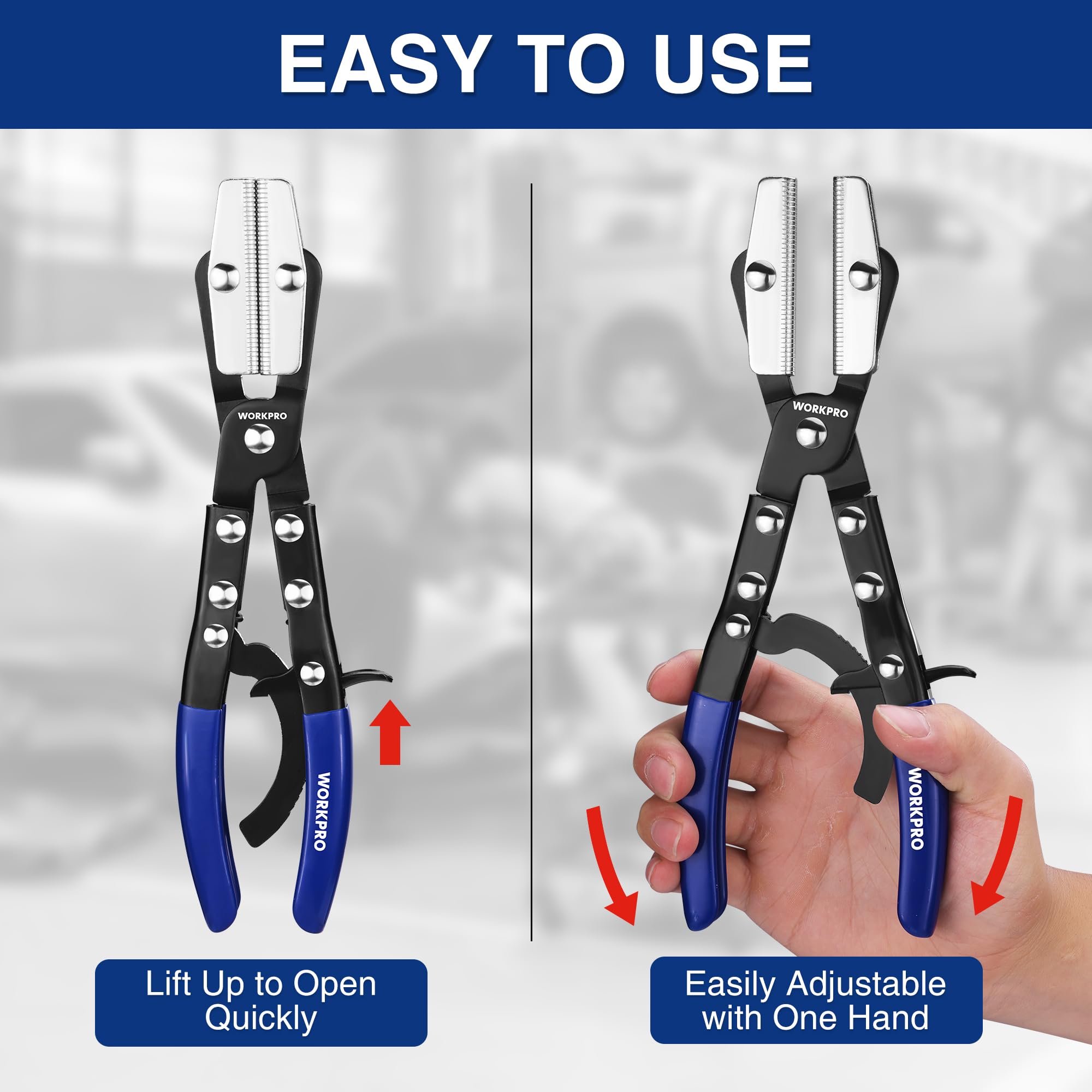 WORKPRO locking ratchet mechanism demonstrates adjustable pressure control