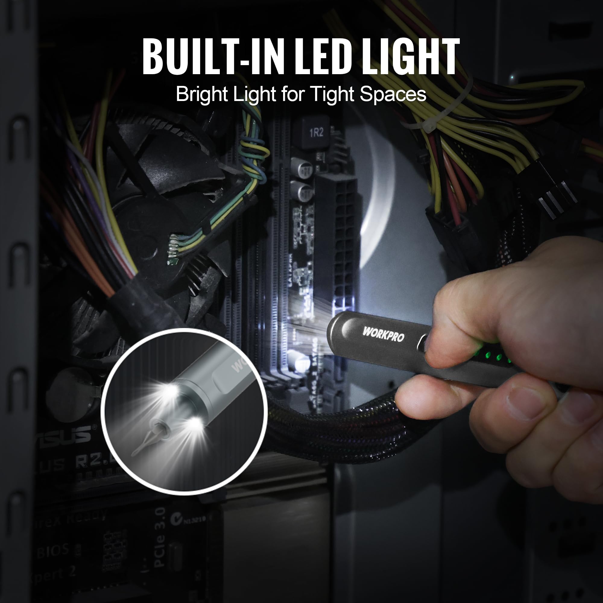 WORKPRO magnetic case supports quick bit magnetism adjustments.