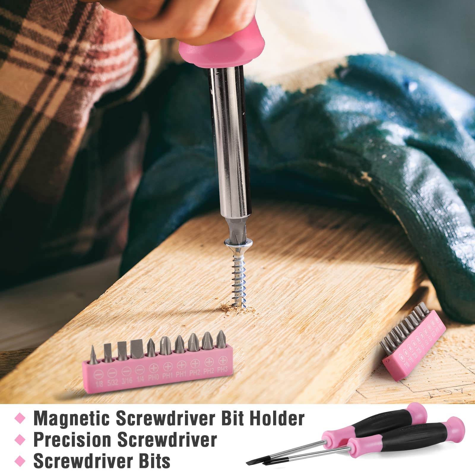 WORKPRO magnetic screwdrivers Cr-V secure bits for effortless fastener work
