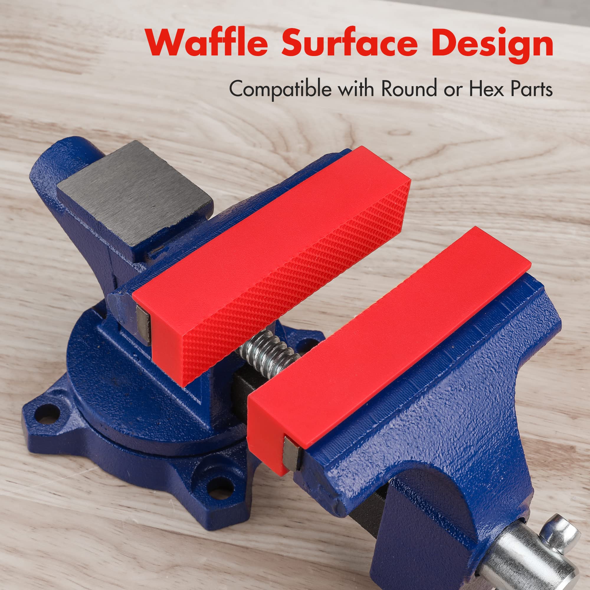 WORKPRO magnetic attachment keeps jaw pads in place during use.