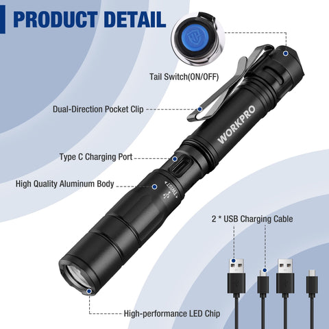 WORKPRO memory function recalls the last lighting mode