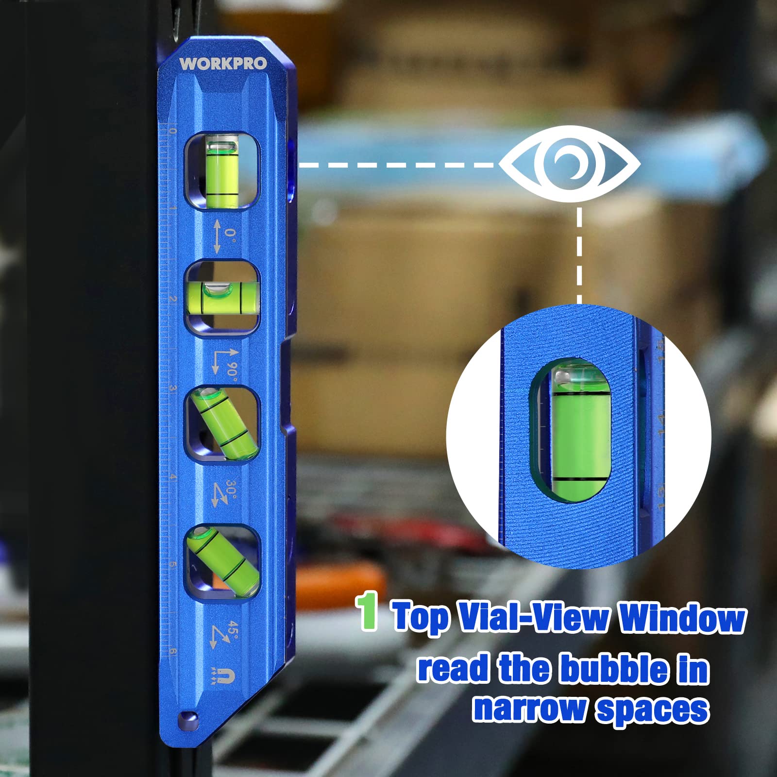 WORKPRO integrated metric and imperial ruler for versatile measurements