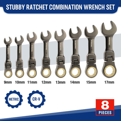 WORKPRO metric sizes 9-17 mm cover common fasteners for home projects