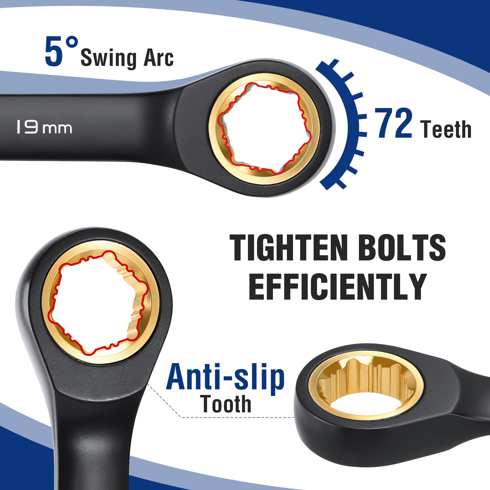 WORKPRO metric 8-19 mm set for versatile maintenance tasks