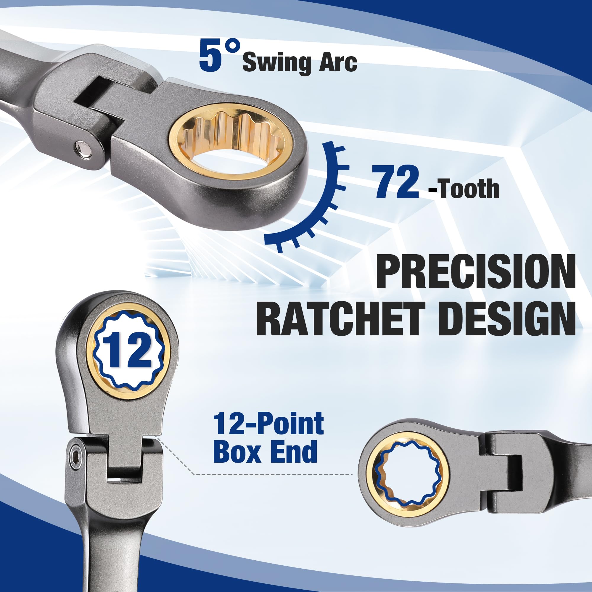 WORKPRO metric wrenches 6-18 mm laid out for quick selection