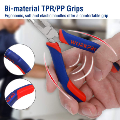 WORKPRO mini bent nose pliers for delicate shaping and positioning