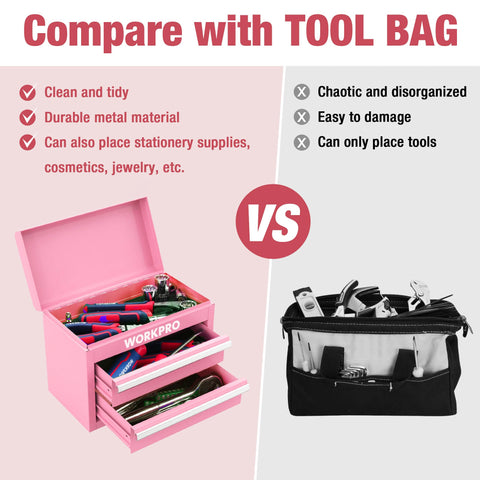 WORKPRO compact box dimensions 10-83 by 5-91 by 8-19 inches for storage