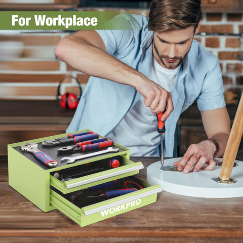 WORKPRO mini tool box in a cheerful macaron color enhances workspace mood