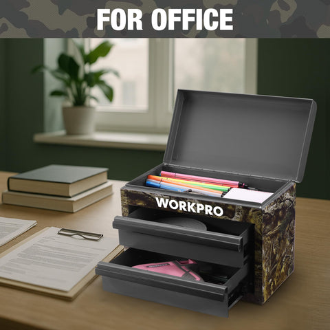 WORKPRO compact box features reinforced bottom for higher load stability.
