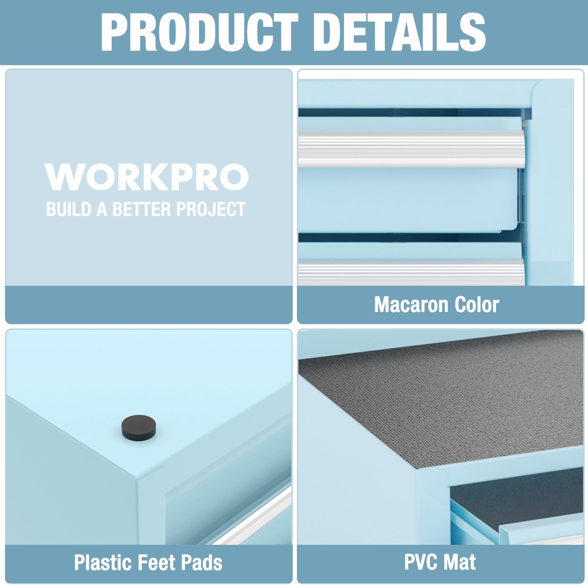 WORKPRO PVC liners protect contents and dampen tool movement