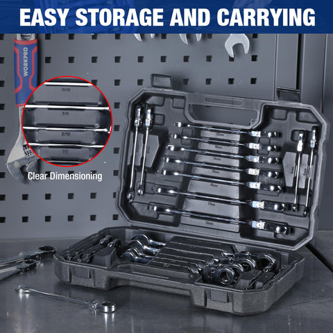 WORKPRO wrenches feature a mirror-polish finish for durability and corrosion resistance.