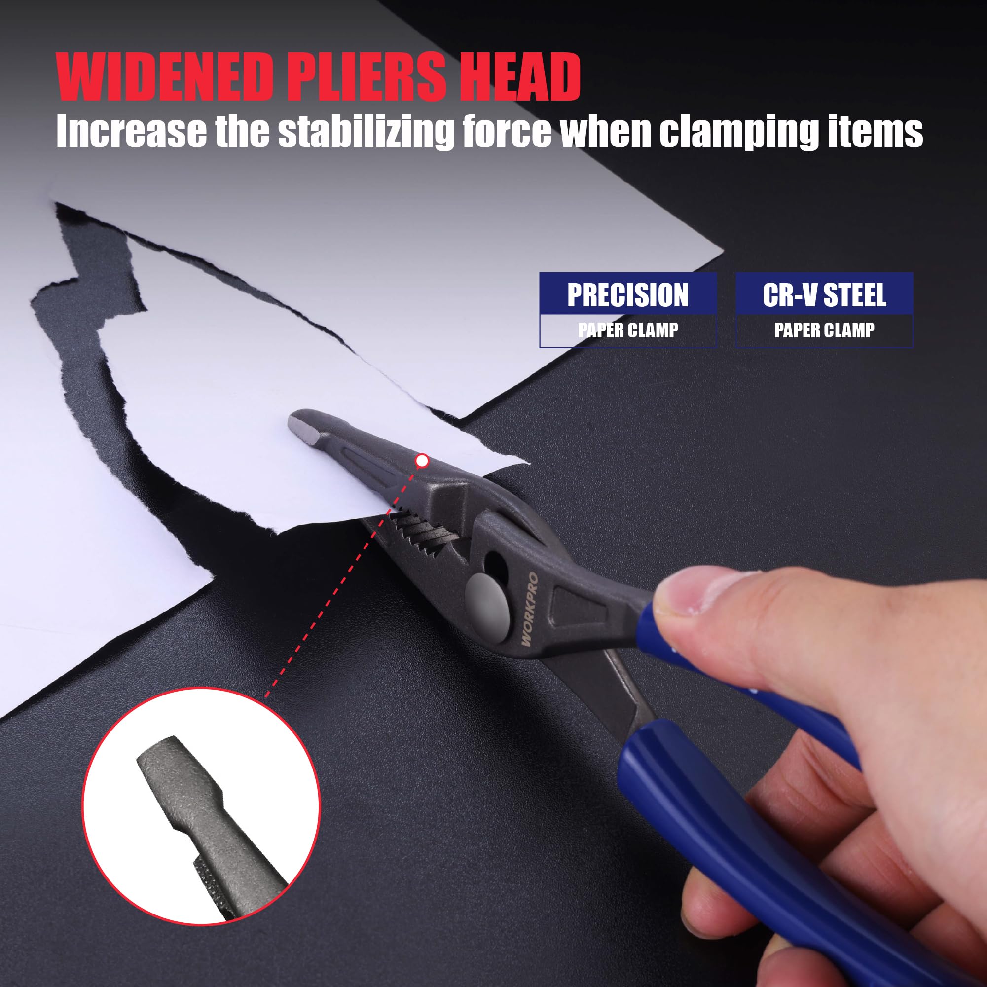 WORKPRO multi-use pliers suitable for automotive and household repairs.