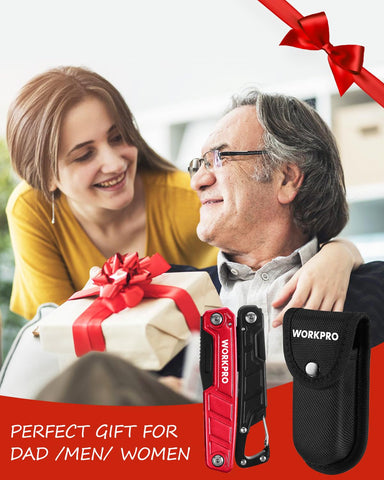WORKPRO compact sheath and clip keep tools within reach.