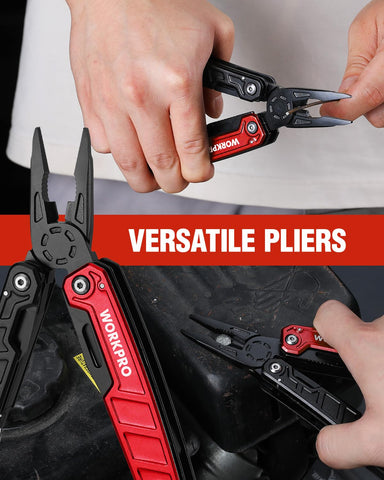 WORKPRO versatile pliers cover repairs, camping, and daily tasks.