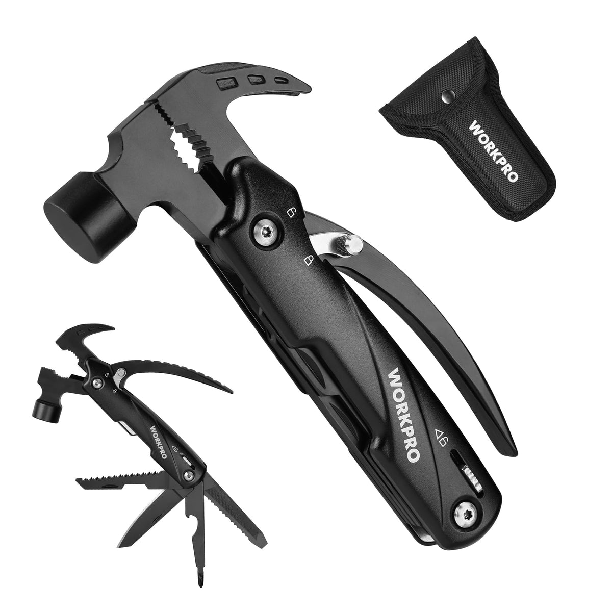WORKPRO Multitool-12-in-1 for versatile camping tasks and quick repairs