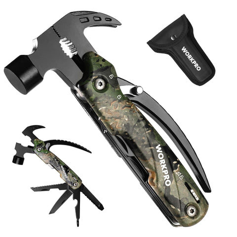 WORKPRO camouflage design multitool ready for outdoor use