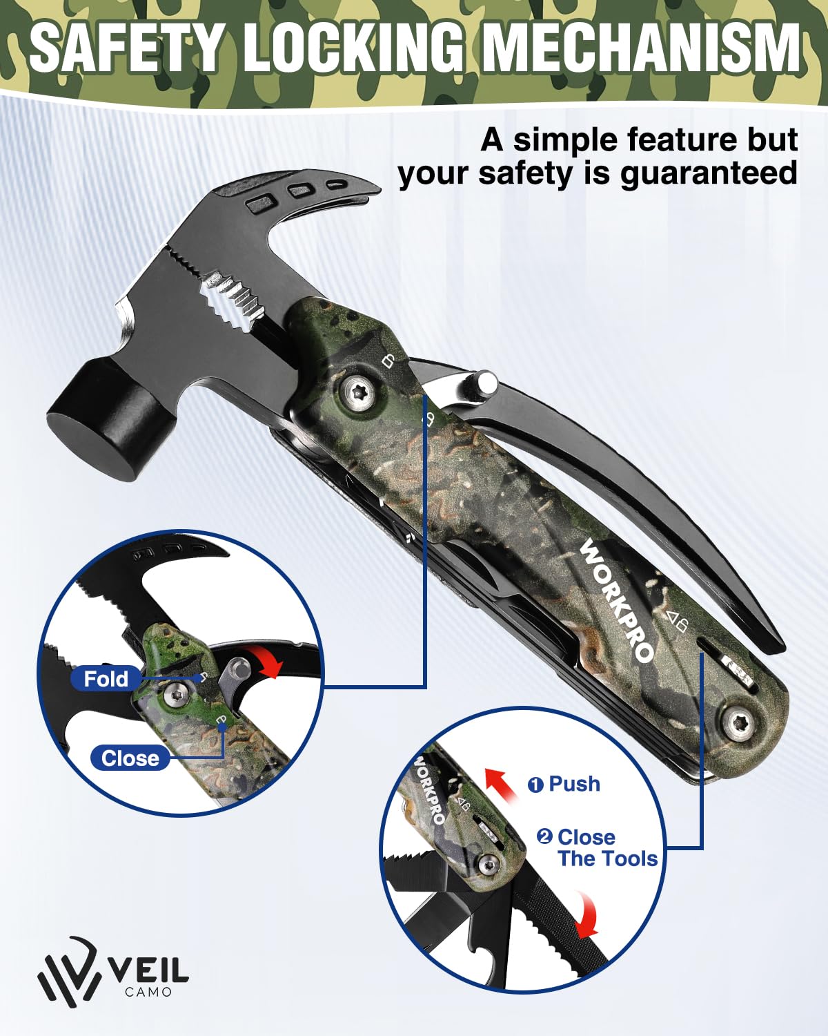 WORKPRO multitool with nail remover for quick repairs