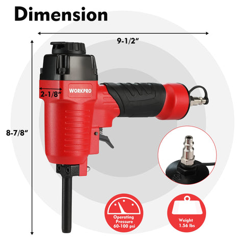 WORKPRO nail remover swivel exhaust directs airflow for safer operation