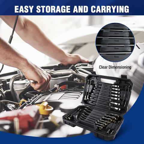 WORKPRO nickel-plated wrenches provide anti-rust protection