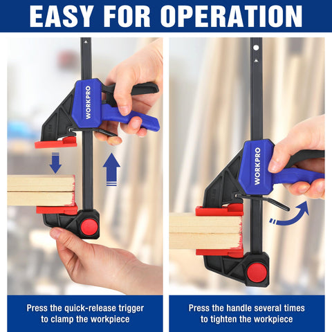 WORKPRO non-marring pads protect surfaces while securing workpieces during clamping.
