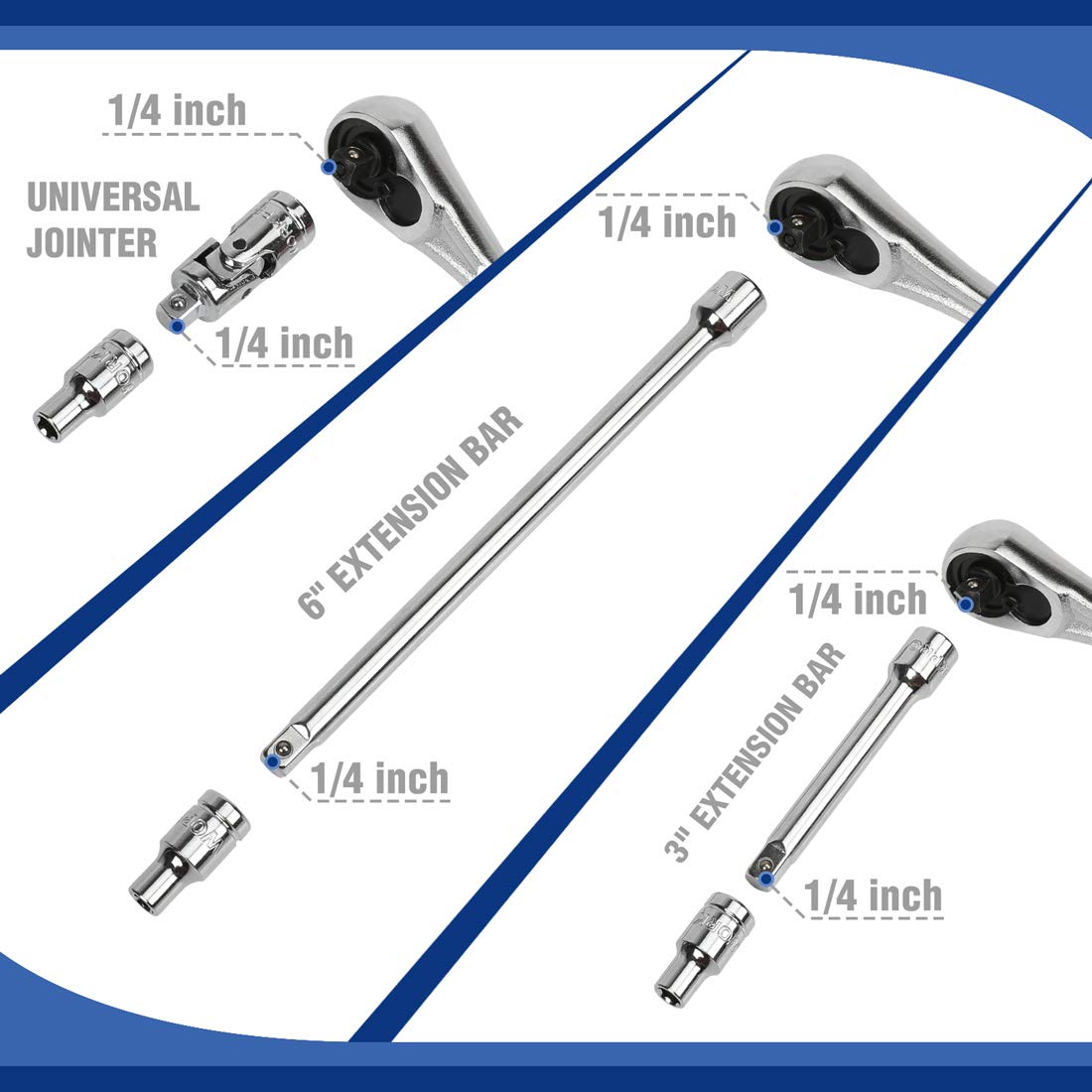 WORKPRO nut bits set includes SAE and metric sizes for diverse fasteners.