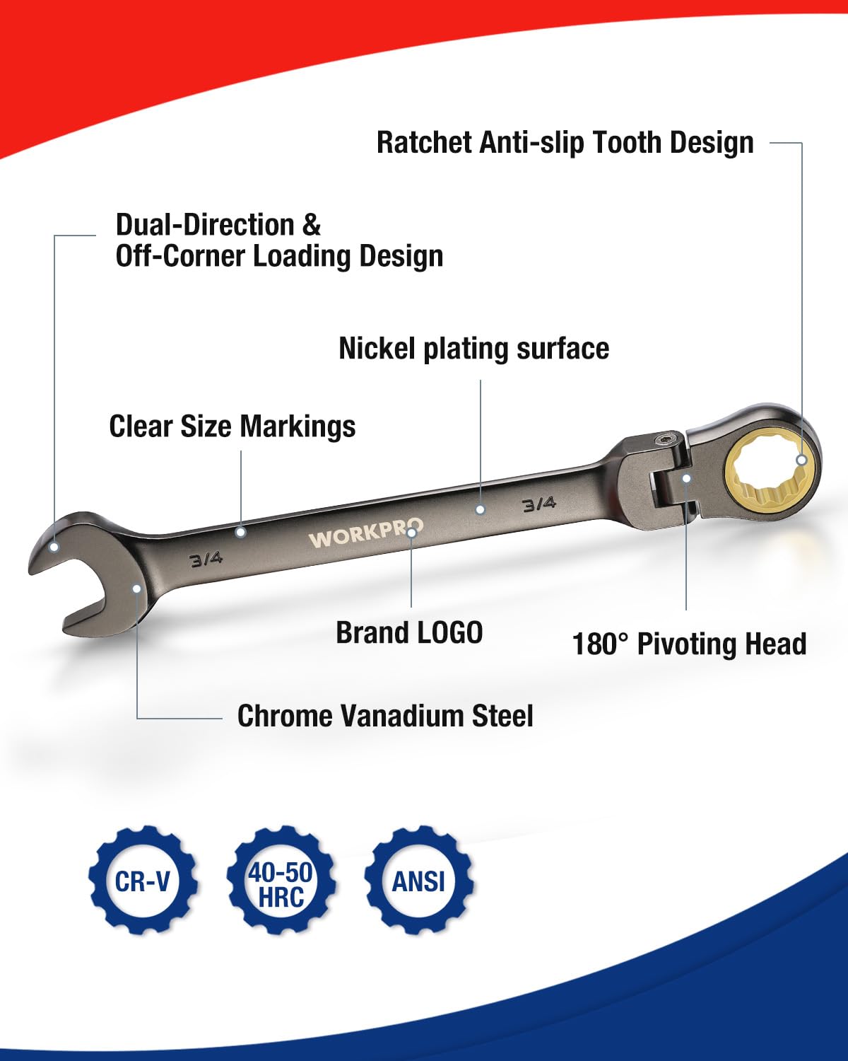 WORKPRO organizer storage bag keeps wrenches neatly arranged.